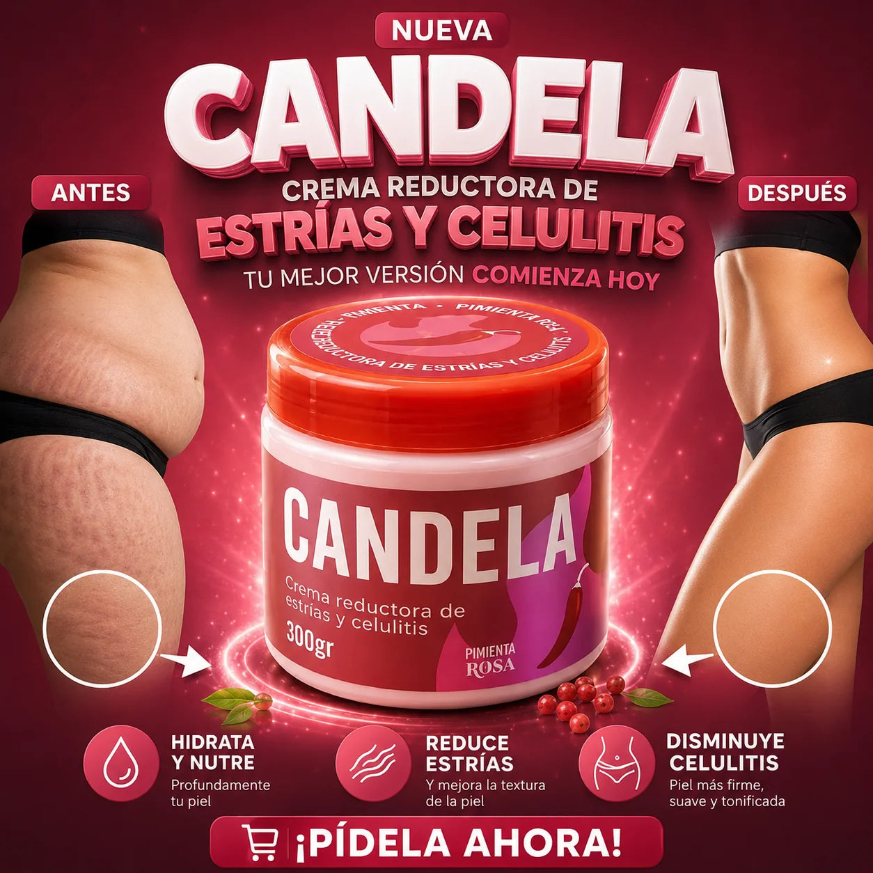 CANDELA | Crema Reafirmante y Antiestrías